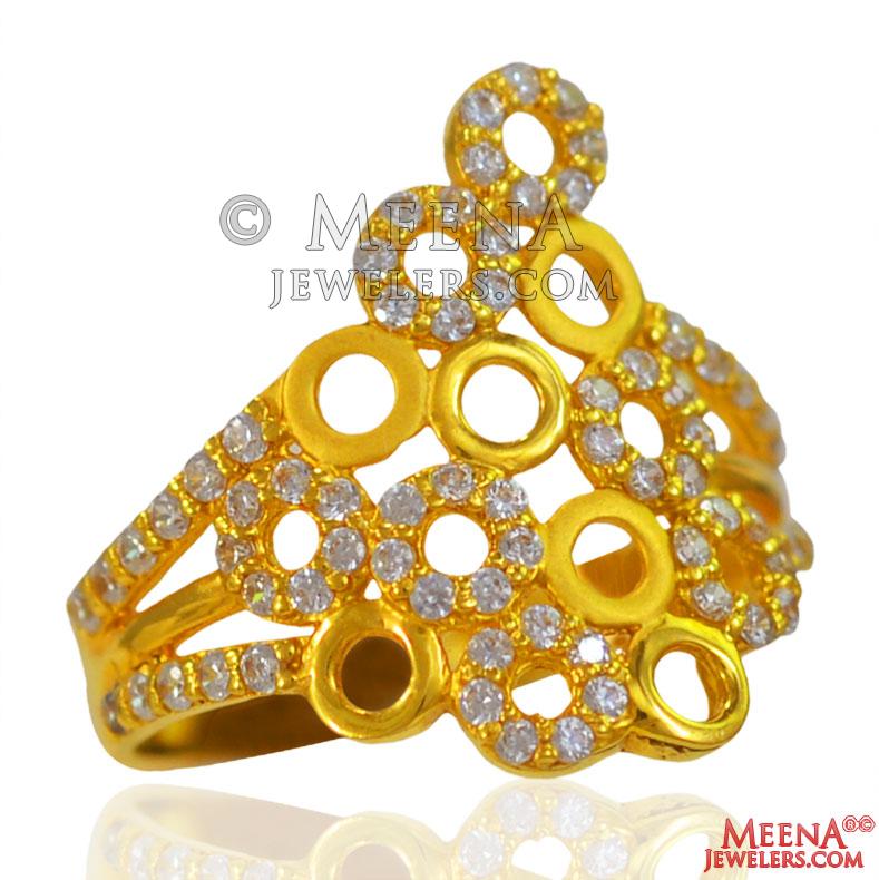 22K Gold Fancy Ring For Ladies - RiLs26478 - 22K Gold Fancy Ring For ...