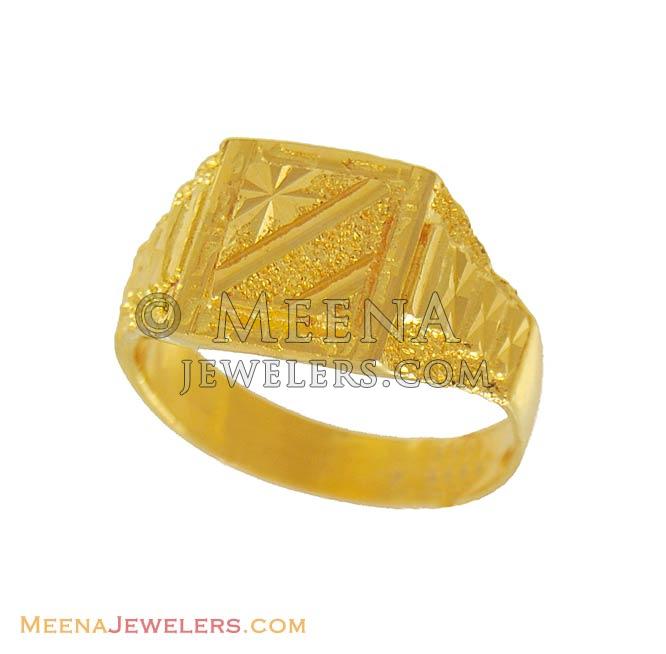 Fancy Mens Ring (22kt) - RiMs7746 - 22k gold men's ring(square shaped ...