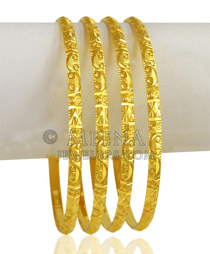 22kt Gold Machine Bangles (2 Pcs) - BaGo24444 - US$ 6,689 - 22Kt Pure ...