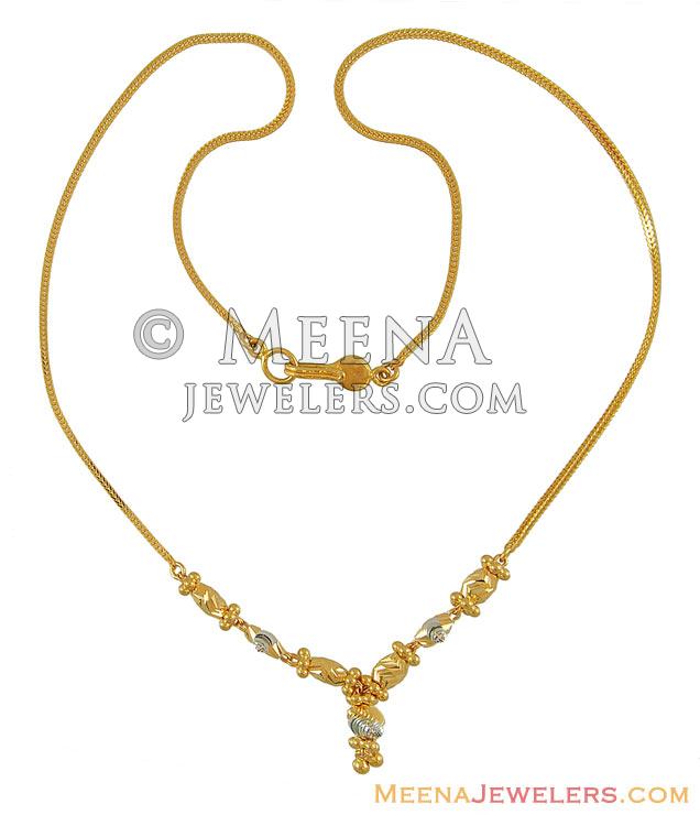 22Kt Gold Dokia Chain - ChFc7226 - 22Kt Gold dokia Necklace / Chain ...