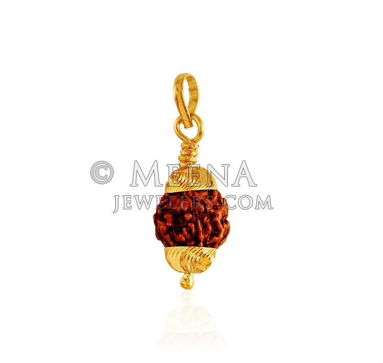 22k Gold Rudraksh Pendant PeOm21410 22K Gold Rudraksha Pendant is