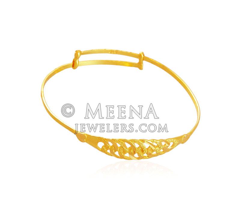 22k Gold Kids Kada BjBa17531 22K Gold Baby Bangle/Kada. Bangle is