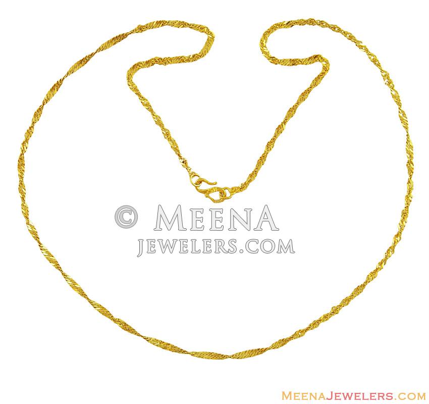 22K Gold Twisted Chain chpl12948 22K gold fancy chain in twisted