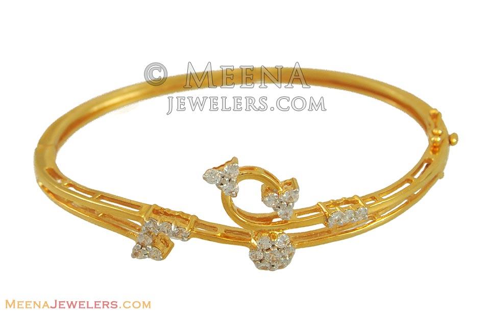 22k Designer Half Bangle - BaSt10738 - 22k gold designer half bangle ...