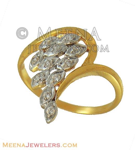 Star Signity Ring (22K) - RiLs8636 - Ladies Gold Ring Studded with Star ...