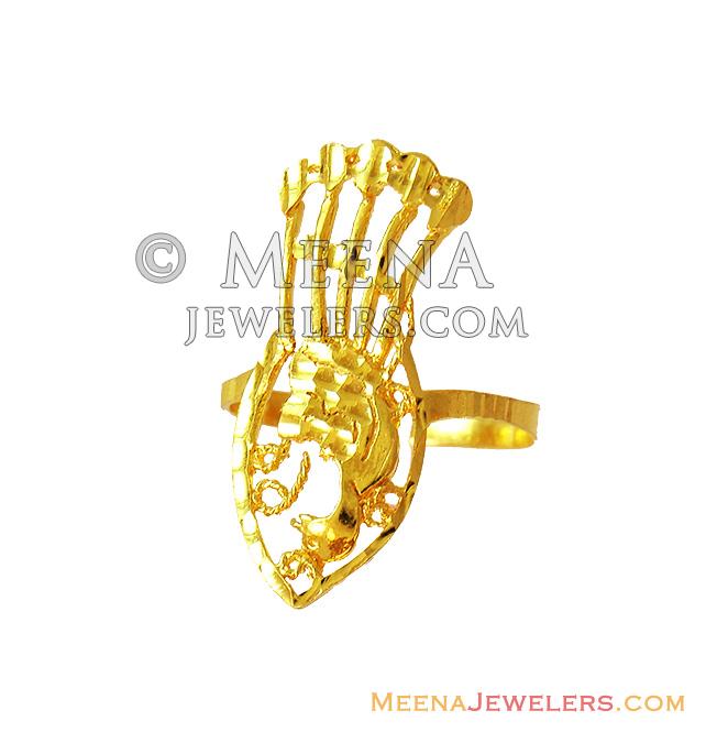 22K Gold Peacock Ring RiLg14017 US 356 22KT Gold Ladies ring