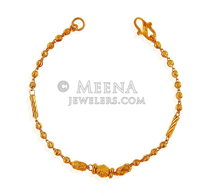 22K Gold Bracelet BrLa19123 22K Gold fancy bracelet for ladies. Bracelet is beaded with gold 22K Gold Bracelet BrLa19123 22K Gold fancy bracelet for ladies. Bracelet is beaded with gold