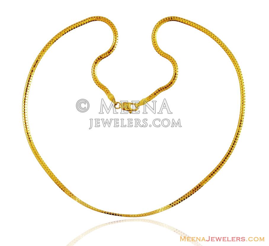 22k Gold Chain for Men - ChPl15332 - Fancy 16 inches long 22K Gold ...