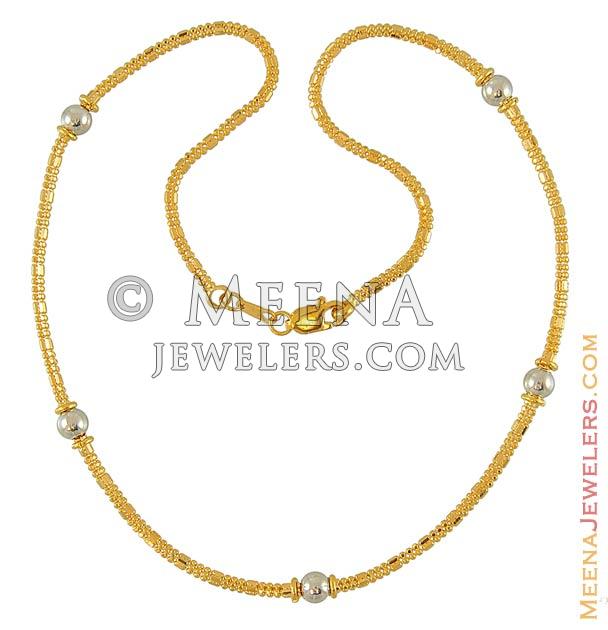 Two Tone Chain in 22k ChFc6841 Beautifully crafted 22k gold fancy