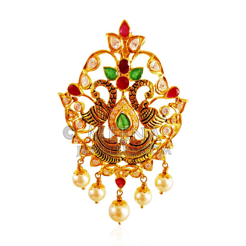 22KT Gold SouthIndian Style Pendant PeFc22420 22KT Gold SouthIndian
