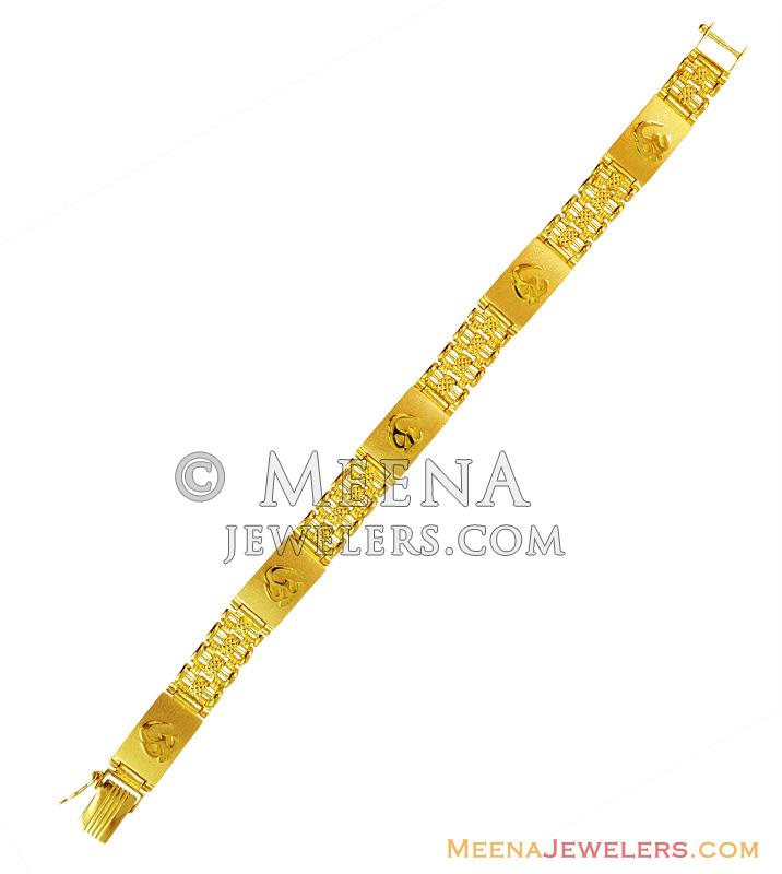 22k Gold Holy Om Mens Bracelet BrMb14471 22k gold designer bracelet