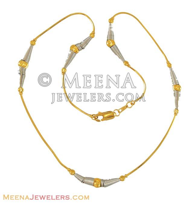 Gold Two Tone Fancy Chain - ChFc6792 - 22Kt Gold Fancy Two Tone ...