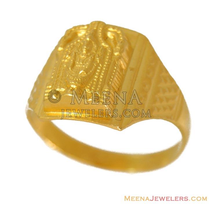 22k Gold Balaji Ring - RiMs9757 - 22kt Gold Balaji Ring. Exclusive make ...