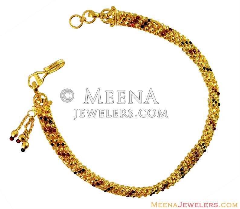 Delicate Meena Bracelet 22k Gold brla14486 22k Gold Ladies Bracelet