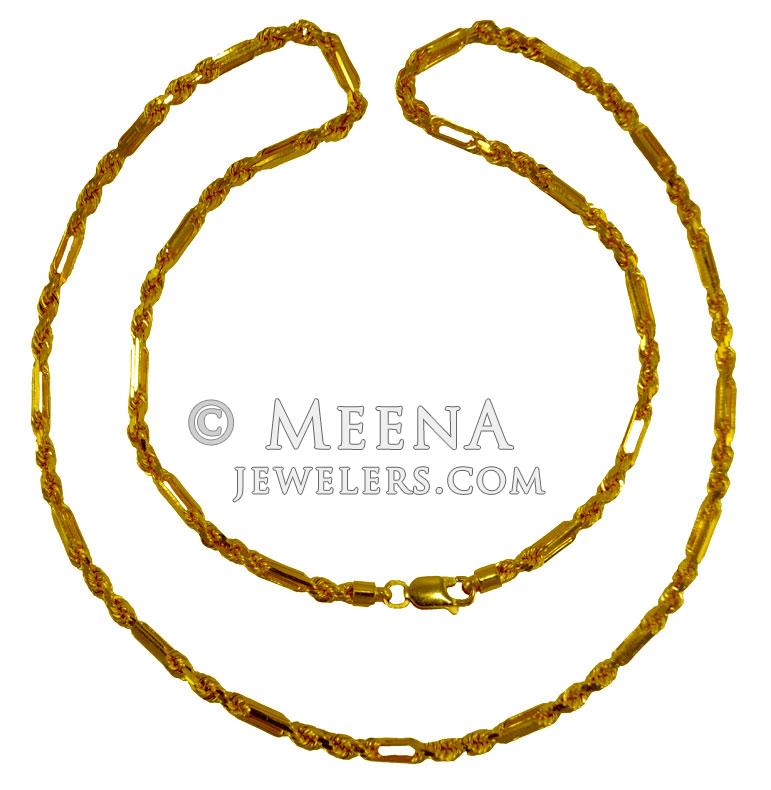 22K Gold Cartier Rope Mens Chain ChMs24093 22K Cartier rope gold