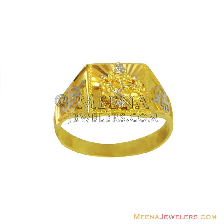 22k Two Tone Mens Religious Ring RiMs11542 22K gold religious mens