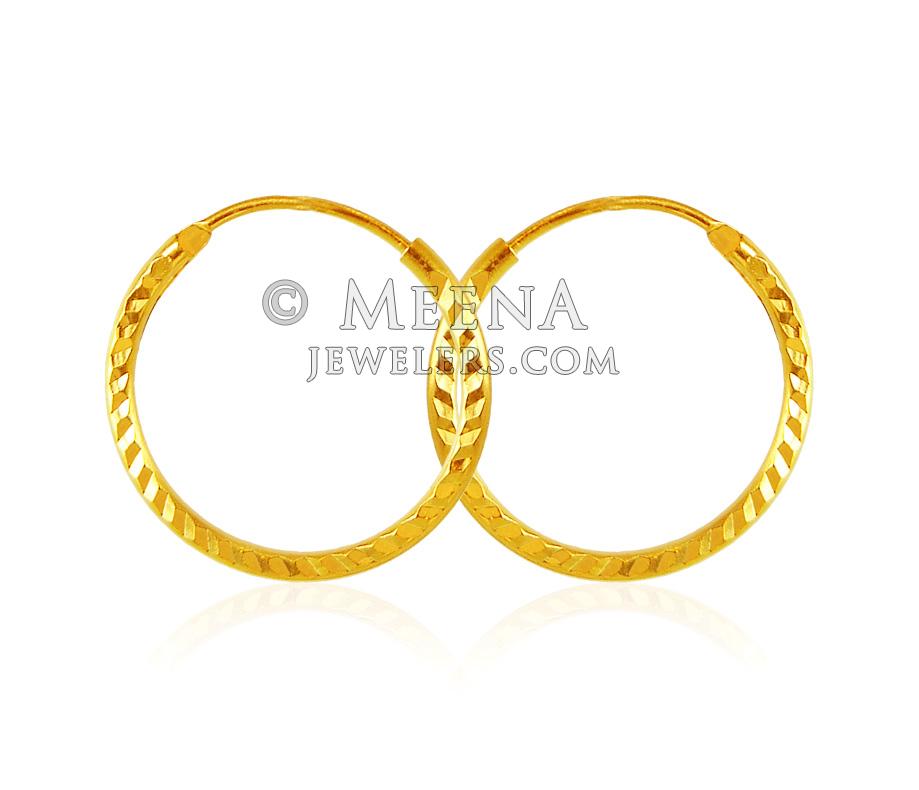 22 Karat Gold Hoop Earrings