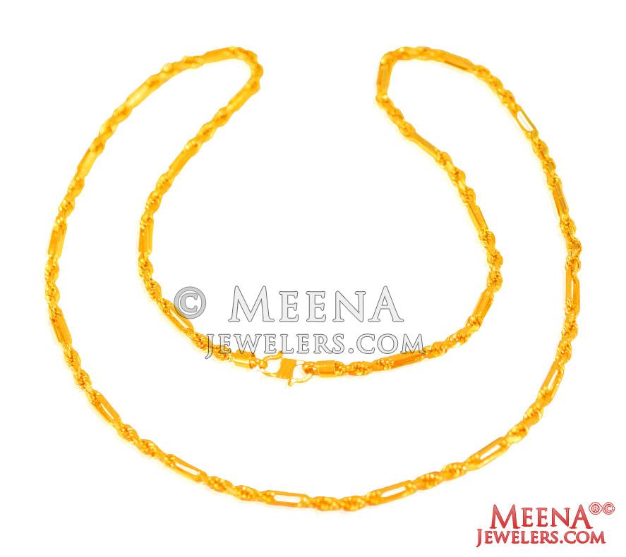 22 Kt Gold Cartier Rope Chain - chpl25669 - 22 kt Gold Cartier rope ...