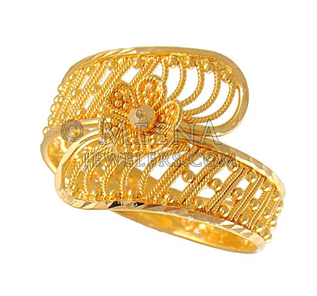 Gold Fancy Ring - RiLg4351 - .22Kt Gold Fancy Ring with intricate ...