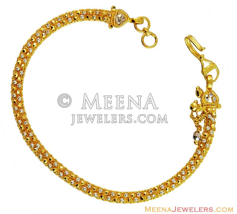Fancy 2 Tone Filigree Bracelet 22k brla14479 22k gold ladies