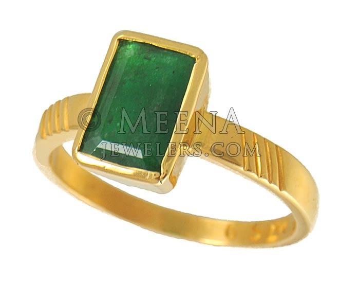 22kt Astrological Ring (Emerald) - AsRi4145 - Emerald is set using a bazel and open from the ...