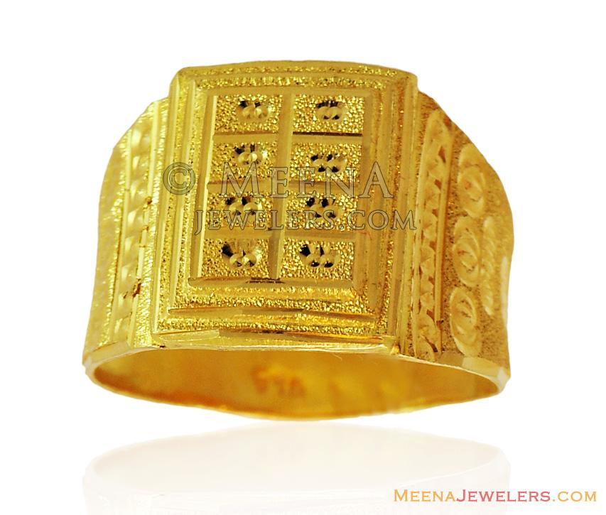 Indian Gold Mens Ring 22K RiMs14881 22K Gold Indian Ring for men's