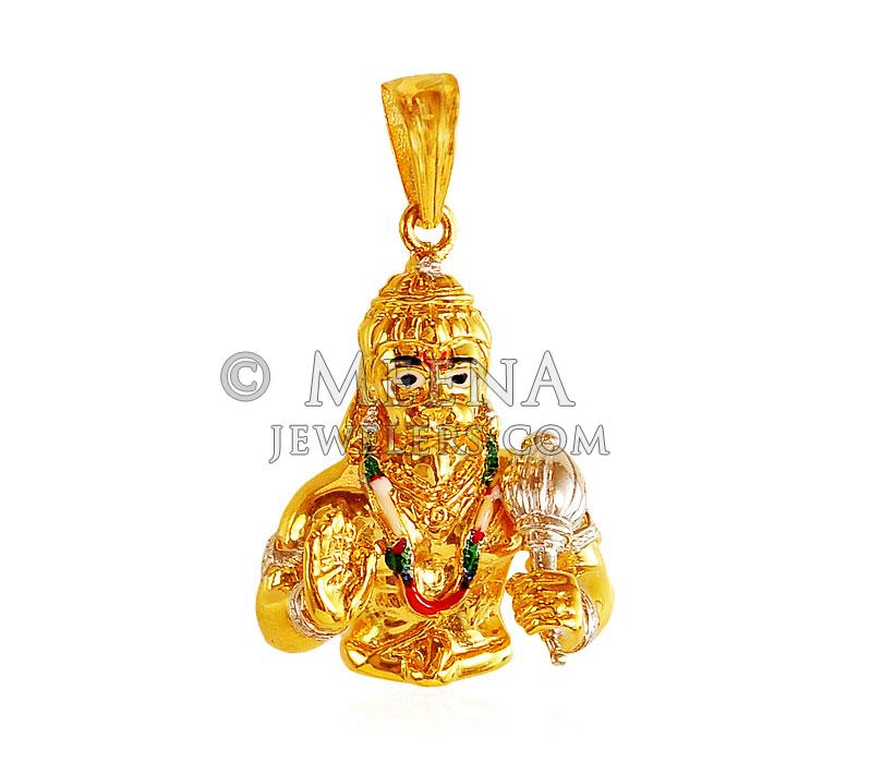22Kt Gold Hanuman Pendant PeSw19506 22Kt Gold Hanuman Jee Pendant