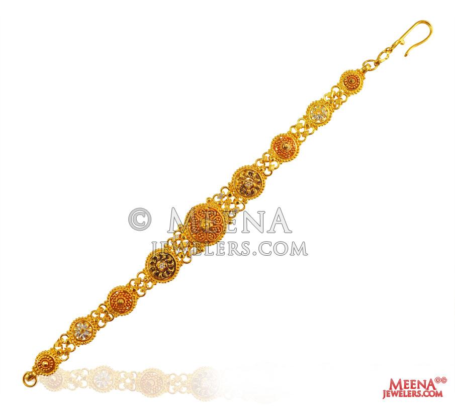 22K Gold Three Tone Ladies Bracelet brla26254 US 1,325 22K Gold