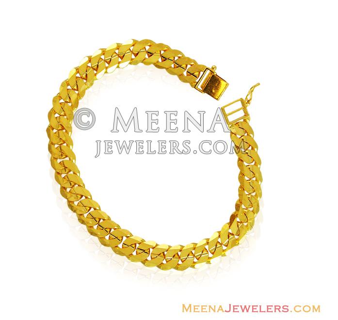 22K Solid Mens Bracelet BrMb14555 22k gold mens bracelet designed