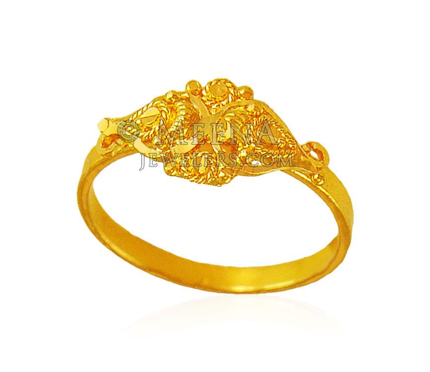 22kt Gold Baby Girl Ring BjRi20003 22kt Gold baby ring is designed