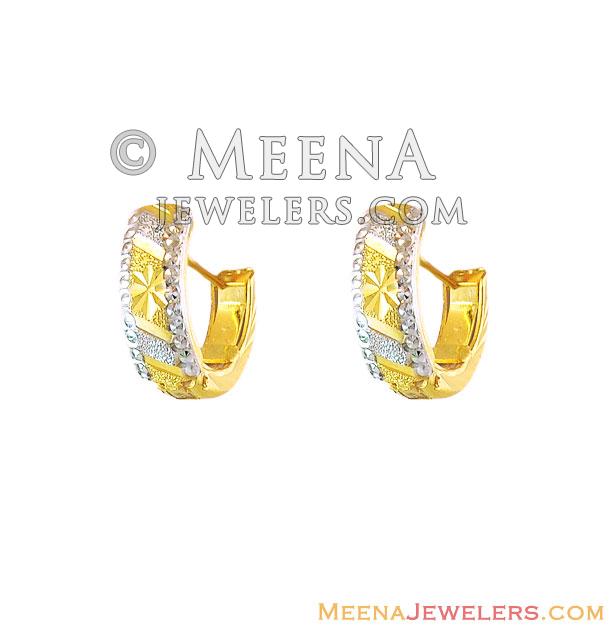 Fancy Striped Clip on Earrings 22K ErCl12401 22K gold fancy clip On