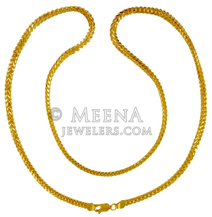 22kt Gold Fox Tail Chain ChPl22569 22K Gold Chain in fox's Tail