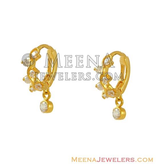 22K Small Clip On Earrings ErCl7273 22k gold small clip On earrings