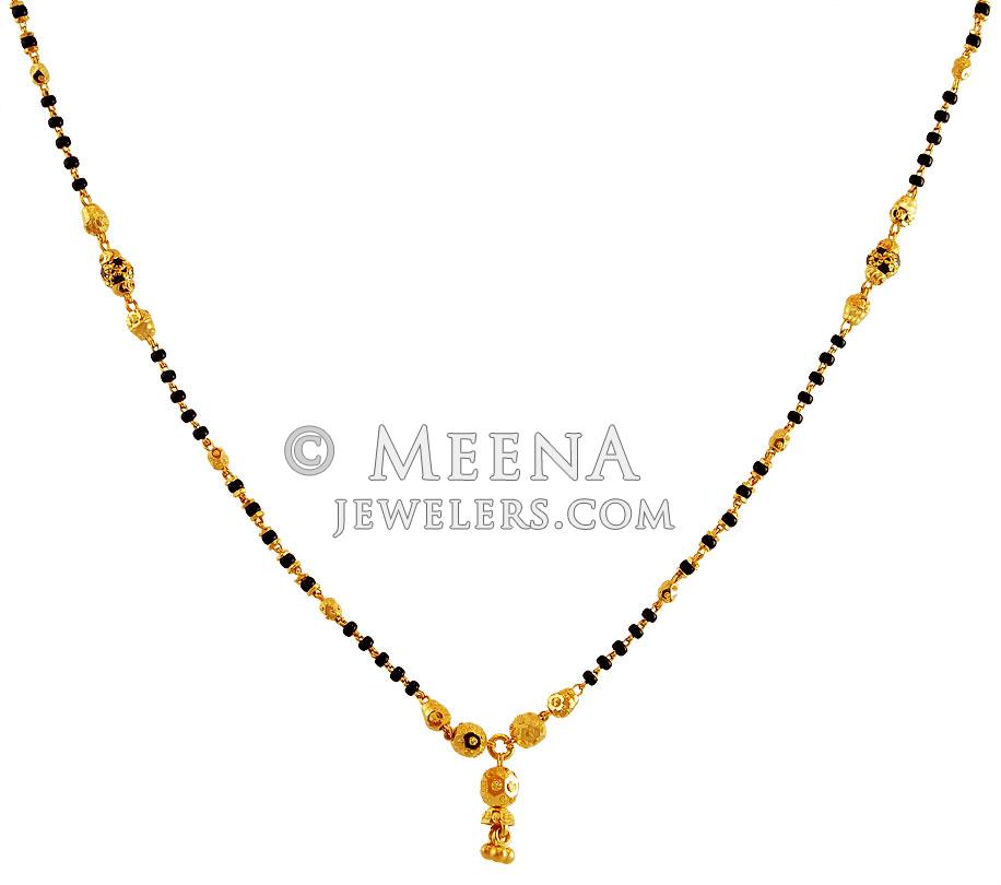 Fancy 22K Mangalsutra Chain ChMs18090 22 karat gold mangalsutra