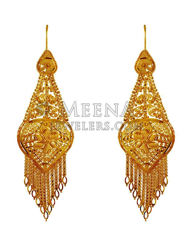 22kt Gold Long Earrings erfc22450 22kt Gold Long Earrings. Earrings