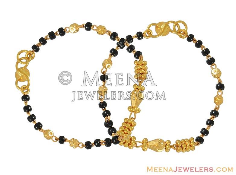 Baby bracelets (22k gold) BaBr6723 Beautifully hand crafted 22k gold indian baby bracelets