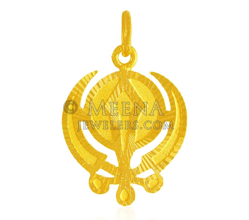 22K Khanda Pendant PeKp19336 22K gold khanda pendant is finished