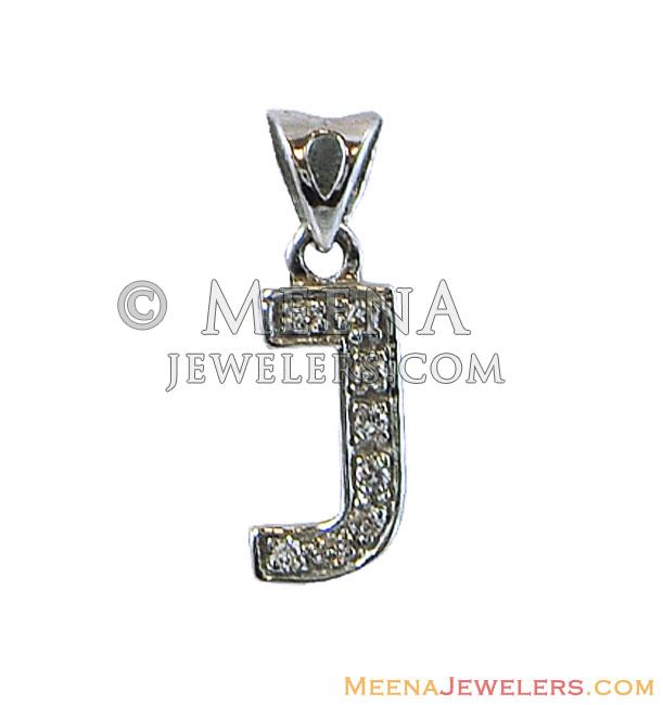 White Gold Fancy (J) Pendant 18K PeIn12503 18K White Gold Initial