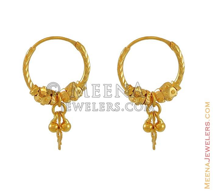 gold hoops with diamond balls