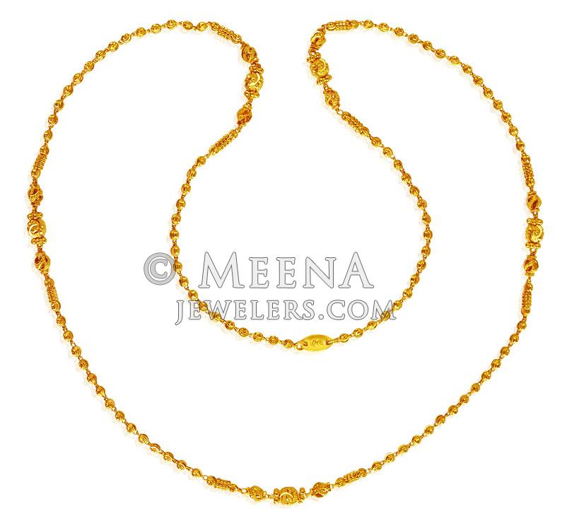 22K Beaded Balls Chain (24 Inches) chfc19709 22k Gold balls chain