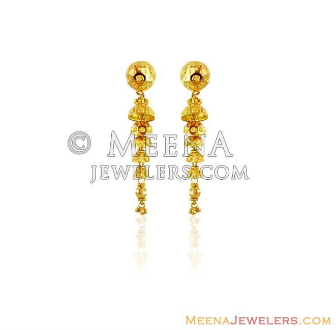 22K Layered Chandelier Earrings ErGt15721 Beautiful 22K Gold Easrring in layered chandelier