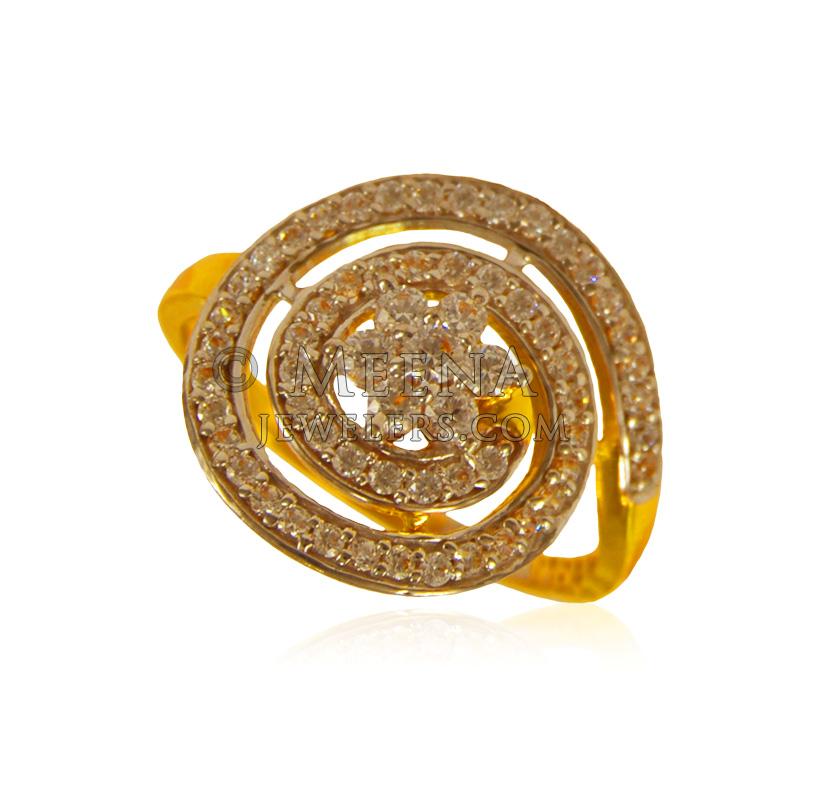 22 kt Gold Fancy Ring RiLs24341 22 Kt Gold Ladies Designer Ring