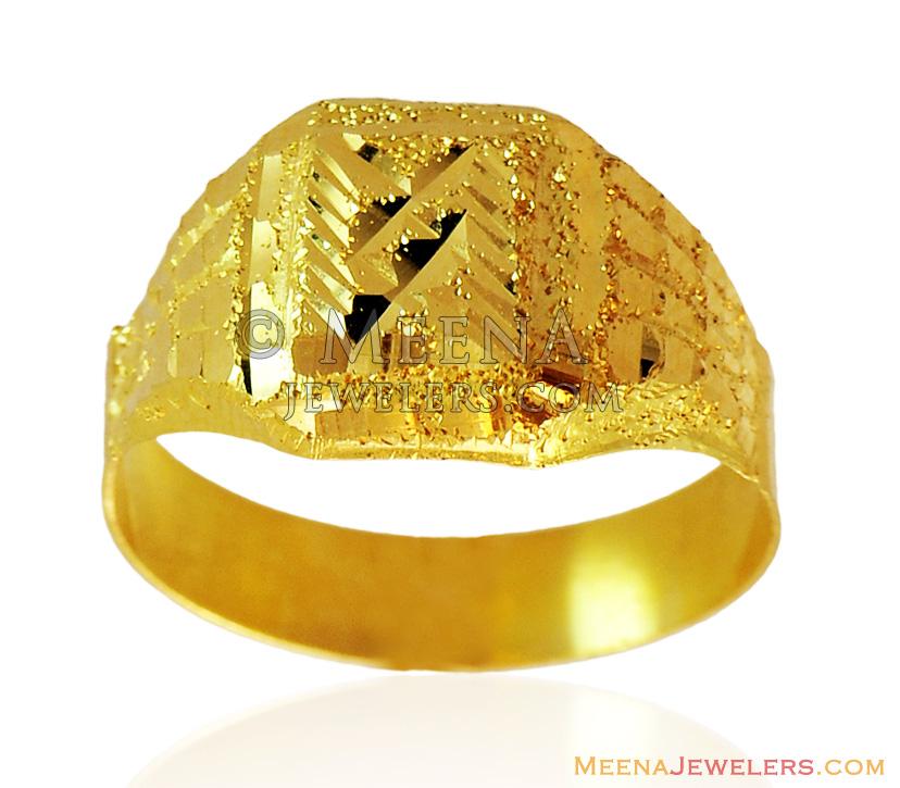 22k Mens Yellow Gold Ring - RiMs14879 - 22k yellow gold fancy mens ring ...