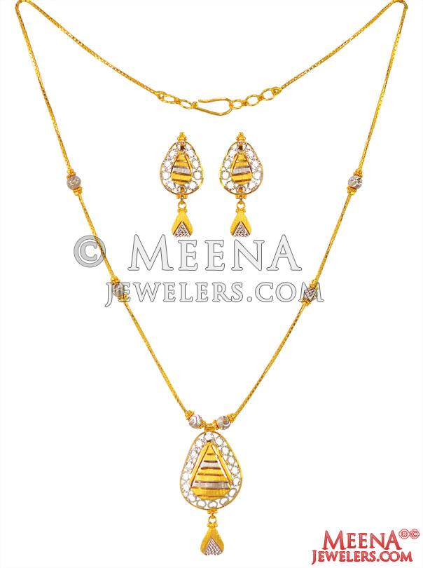 22K Light Necklace Set StGo26159 22K Gold light Necklace and
