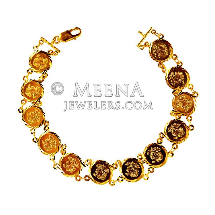 22Kt Gold Coins Bracelet brla20669 22K Gold bracelet for ladies is