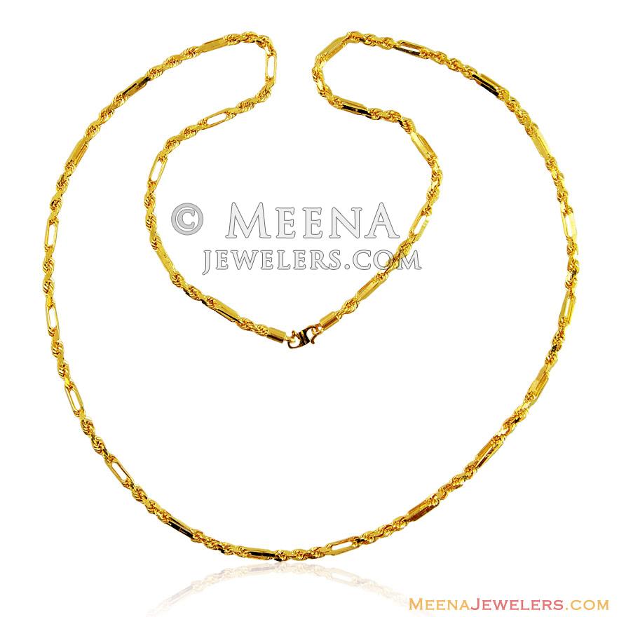 22K Heavy Rope Chain - ChPl15320 - 22K Gold Cartier Rope Chain in shine ...