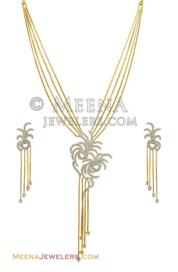 22k Exclusive 2 Tone Signity Set - StGd11348 - 22k gold necklace ...