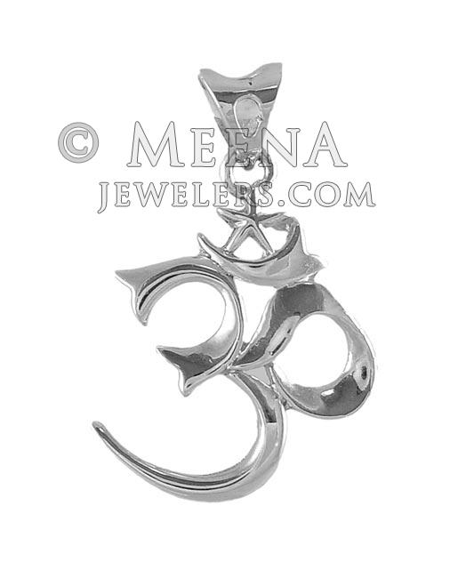 18Kt White Gold Om Pendant ( Ganesh, Laxmi and other God Pendants )