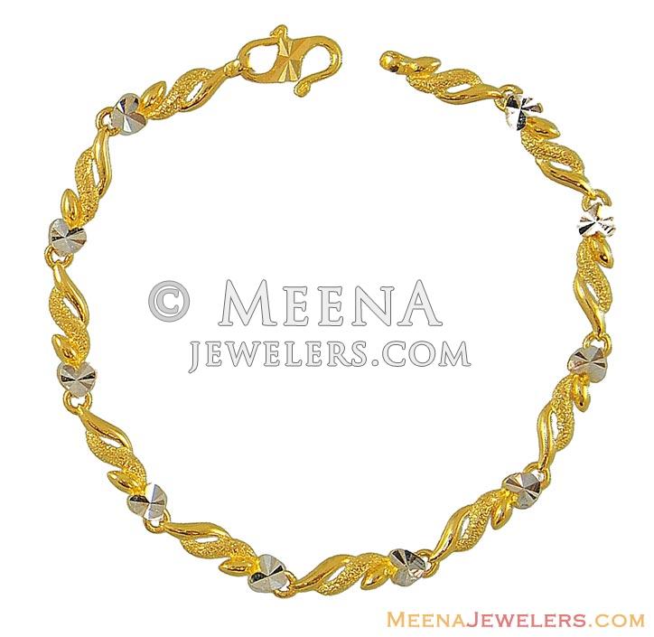 22k Two Tone Bracelet BrLa8533 22k gold ladies bracelet in