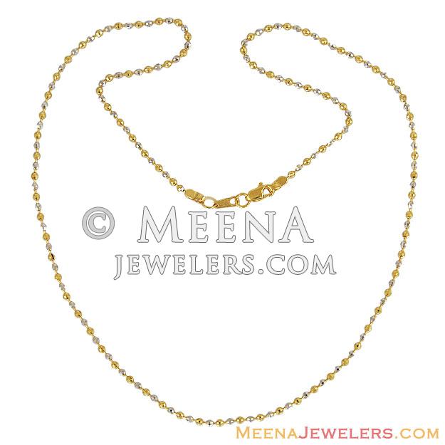 22K Rhodium Balls Chain(18 inches) ChFc11905 22K gold chain(18 inches) with shining gold